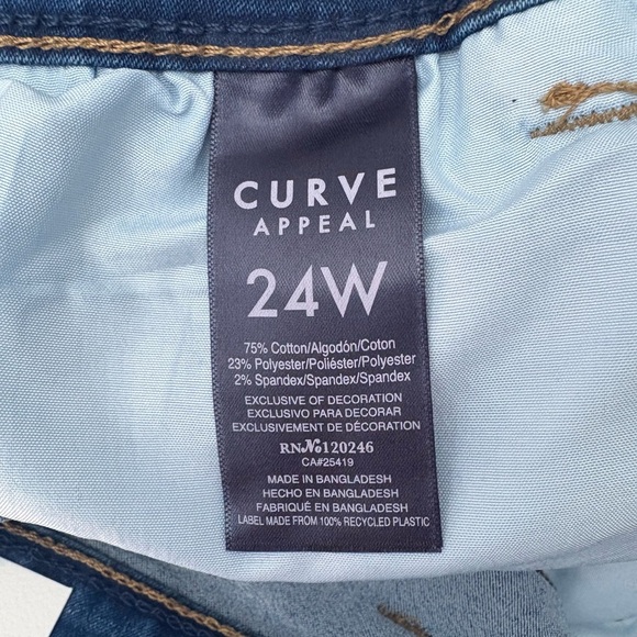 Curve Appeal NWT plus size 24W Lillian denim capri 21” inseam jean - Picture 7 of 11